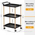 Kitchen Organization Plastic Black Cart with Wheels Factory